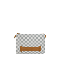 SPRAYGROUND® POUCHETTE GRAFF EMBOSSED CREAM CHECK CROSSOVER CLUTCH