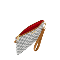 SPRAYGROUND® POUCHETTE GRAFF EMBOSSED CREAM CHECK CROSSOVER CLUTCH