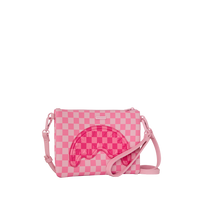 SPRAYGROUND® POUCHETTE PINK SHARKS IN PARIS PATCH CROSSOVER CLUTCH