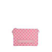 SPRAYGROUND® POUCHETTE PINK SHARKS IN PARIS PATCH CROSSOVER CLUTCH