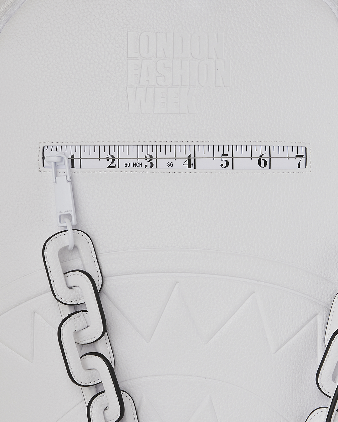 SPRAYGROUND® BACKPACK LFW WHITE LEATHER CHAIN BACKPACK