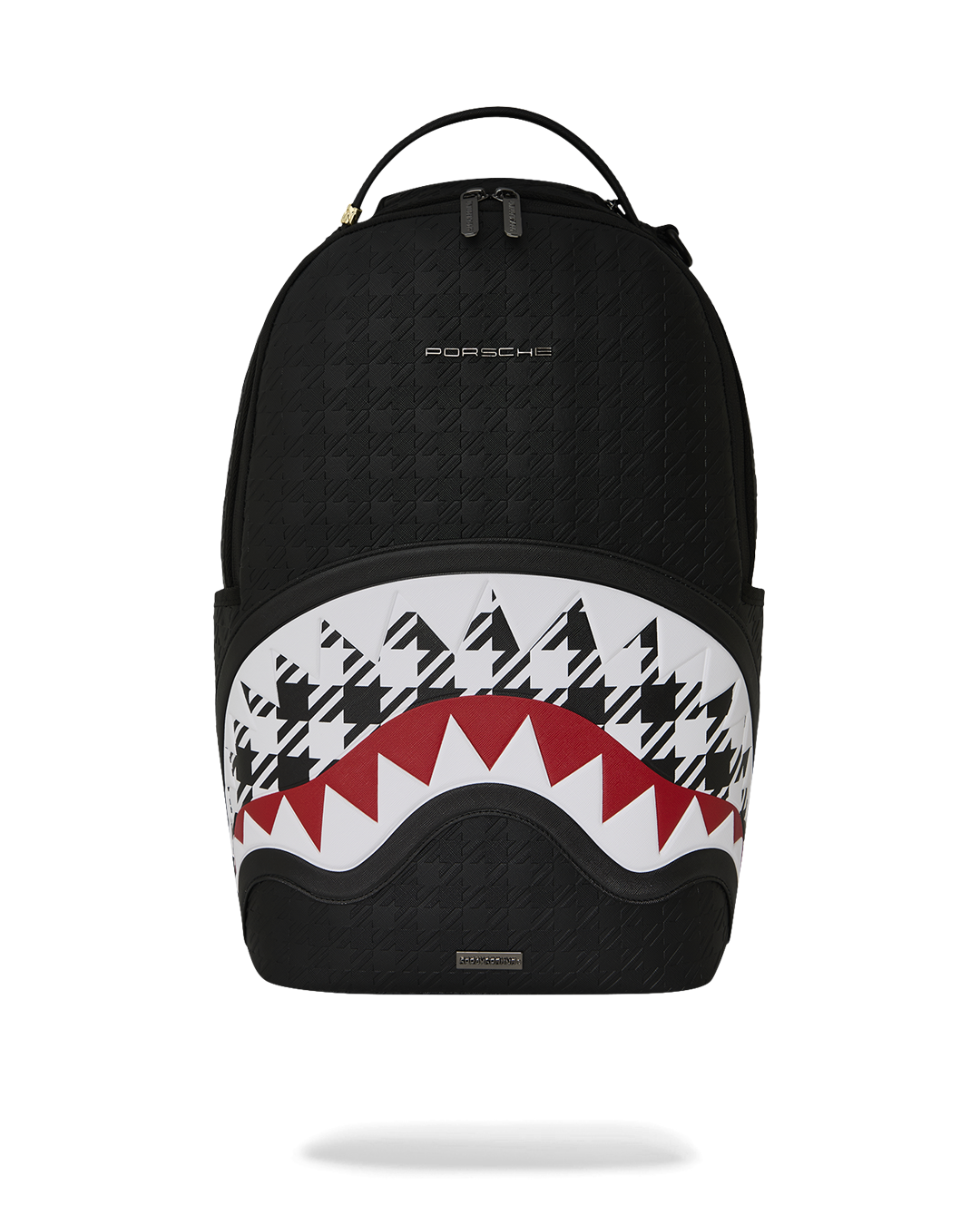 SPRAYGROUND® BACKPACK PORSCHE BLACK EMBOSSED PEPITA COLLAB BACKPACK - LIMITED EDITION