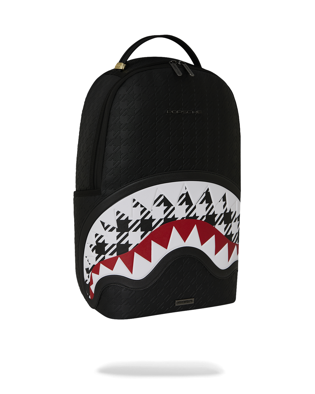 SPRAYGROUND® BACKPACK PORSCHE BLACK EMBOSSED PEPITA COLLAB BACKPACK - LIMITED EDITION