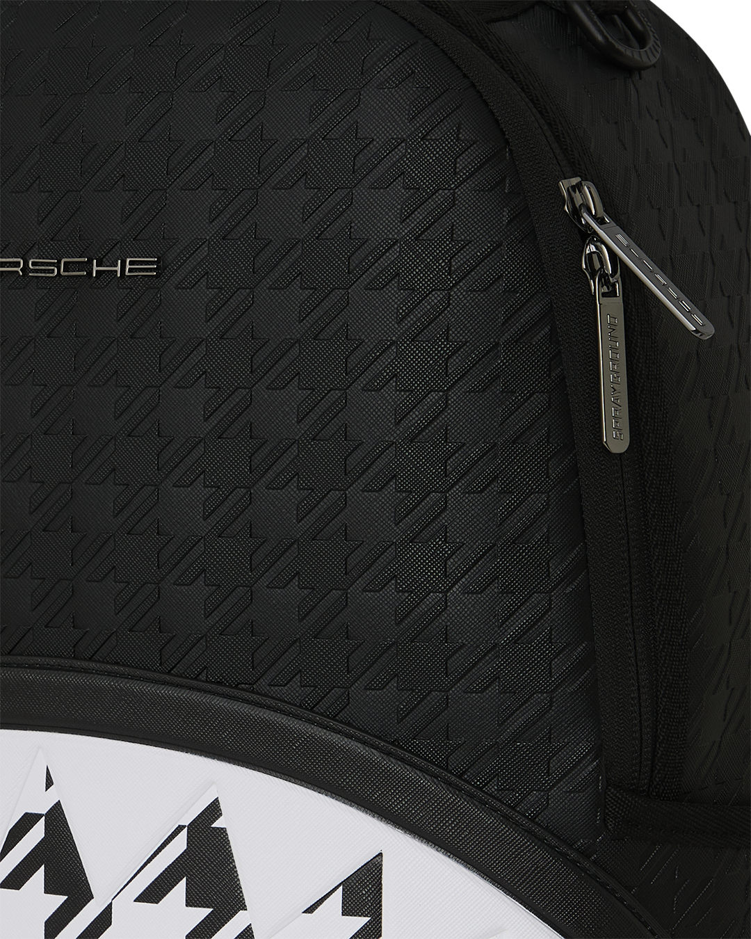 SPRAYGROUND® BACKPACK PORSCHE BLACK EMBOSSED PEPITA COLLAB BACKPACK - LIMITED EDITION