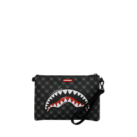 SPRAYGROUND® POUCHETTE SHARKS IN PARIS WTF BUBBLY BLACK CHECK CROSSOVER CLUTCH