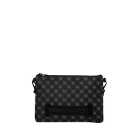 SPRAYGROUND® POUCHETTE SHARKS IN PARIS WTF BUBBLY BLACK CHECK CROSSOVER CLUTCH
