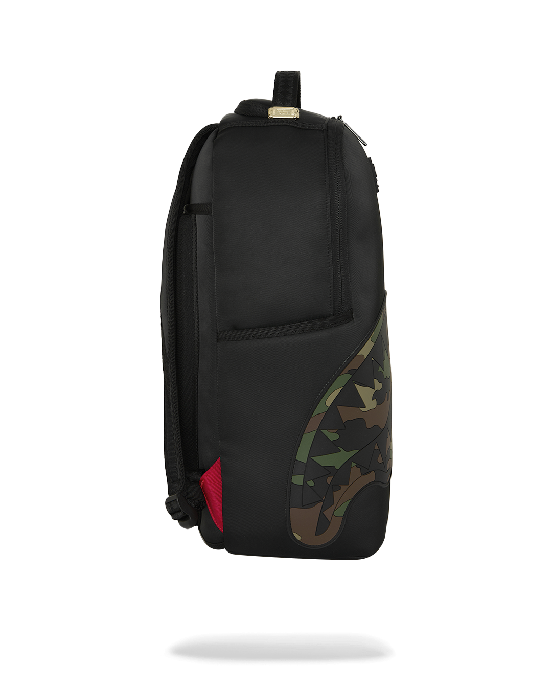SPRAYGROUND® BACKPACK SHARK CENTRAL BLACK NYLON CAMO EMBOSSED SHARK BACKPACK
