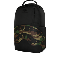 SPRAYGROUND® BACKPACK SHARK CENTRAL BLACK NYLON CAMO EMBOSSED SHARK BACKPACK