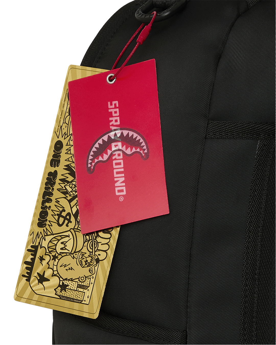 SPRAYGROUND® BACKPACK SHARK CENTRAL BLACK NYLON CAMO EMBOSSED SHARK BACKPACK