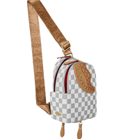 SPRAYGROUND® SLING EMBOSSED CREAM CHECK BACKPACK SLING
