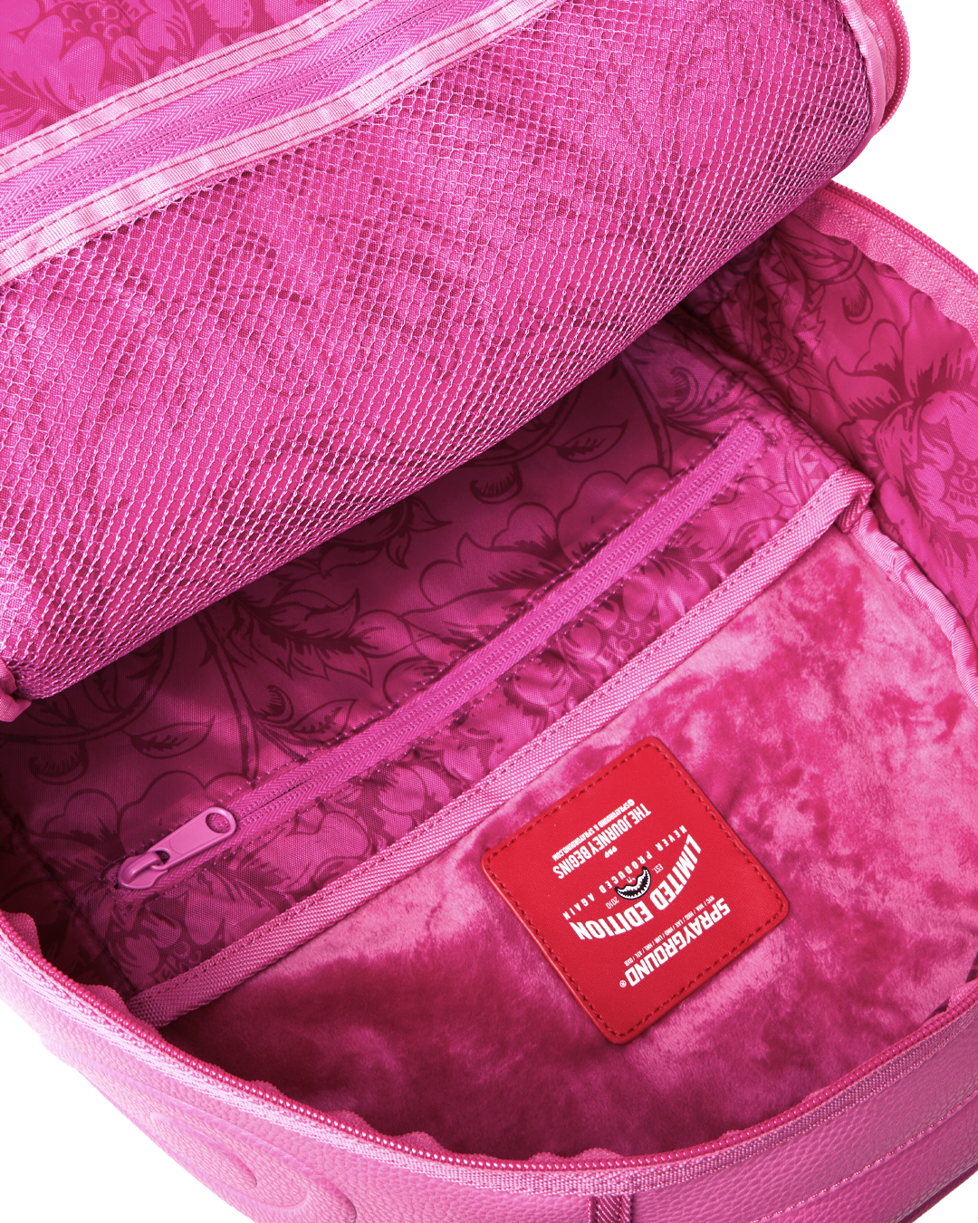 SPRAYGROUND® BACKPACK NYBG PINK LEATHER FLOWERS BACKPACK