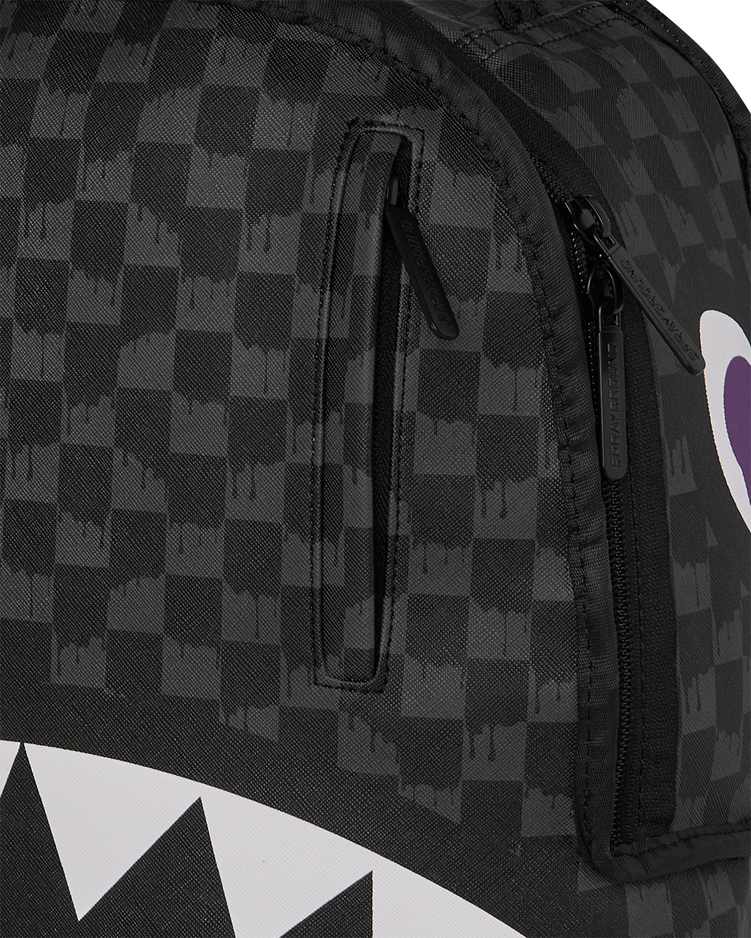 REVERSE MODE - PURPLE VELOUR TO BLACK CHECK BACKPACK