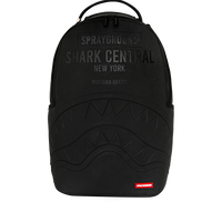 SPRAYGROUNDÂ® BACKPACK SHARK CENTRAL EMBOSSED BLACK NYLON BACKPACK