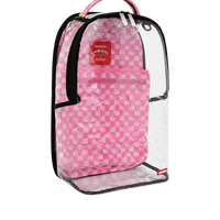 SPRAYGROUND® BACKPACK PINK CHECK CLEAR MOUTH BACKPACK