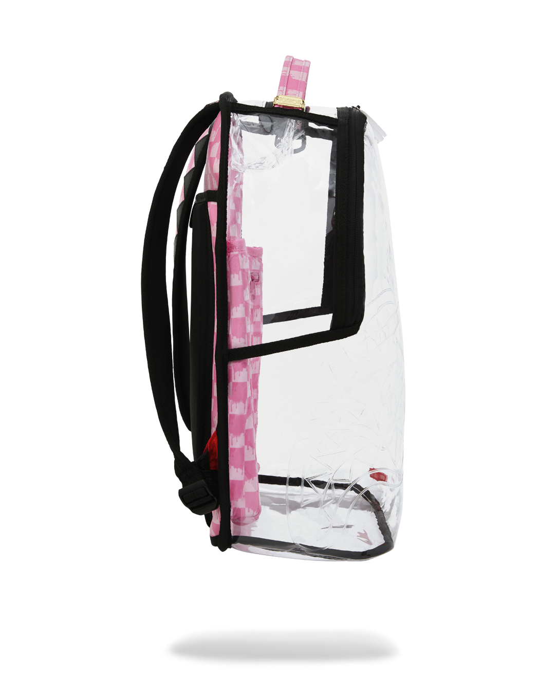 SPRAYGROUND® BACKPACK PINK CHECK CLEAR MOUTH BACKPACK