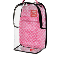 SPRAYGROUND® BACKPACK PINK CHECK CLEAR MOUTH BACKPACK