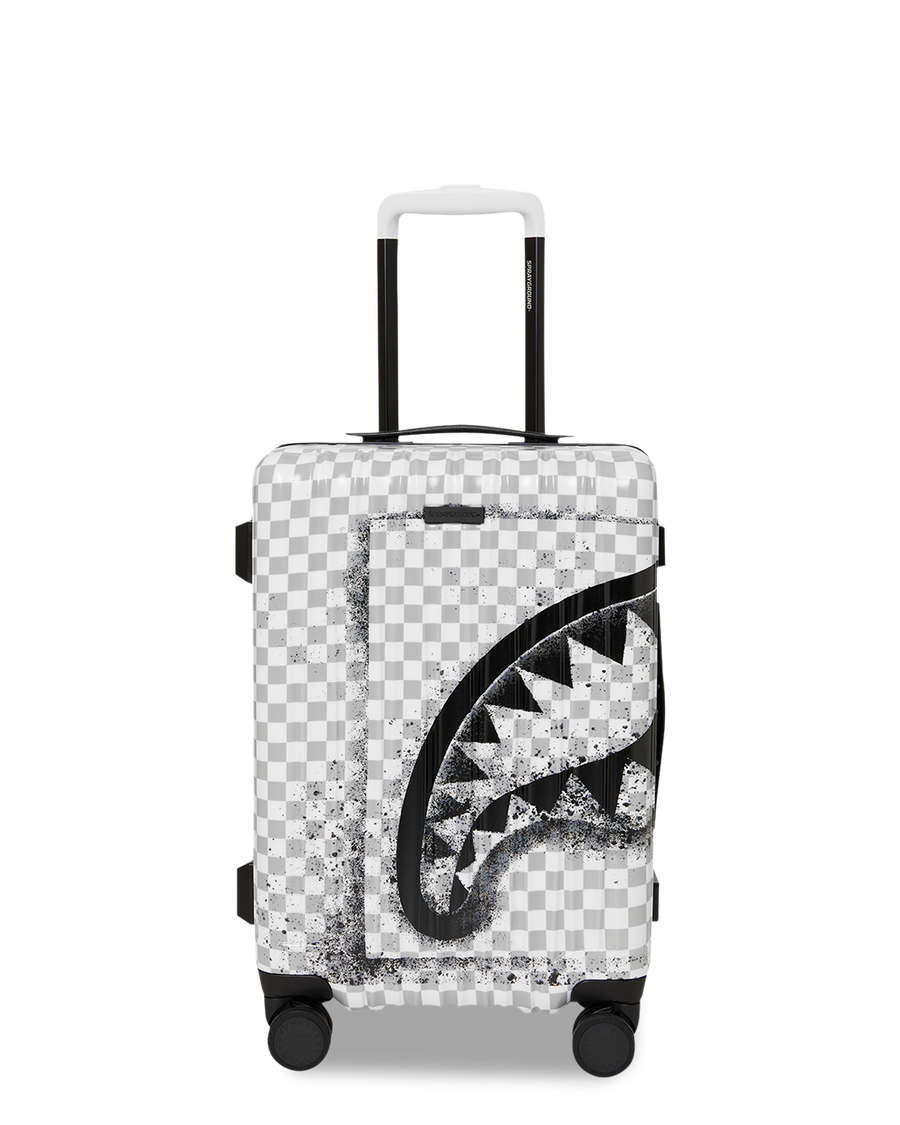 SPRAYGROUND® LUGGAGE BLACK STENCIL SHARK CARRY-ON LUGGAGE