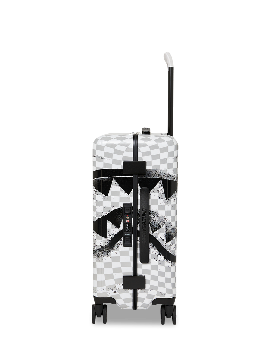 SPRAYGROUND® LUGGAGE BLACK STENCIL SHARK CARRY-ON LUGGAGE
