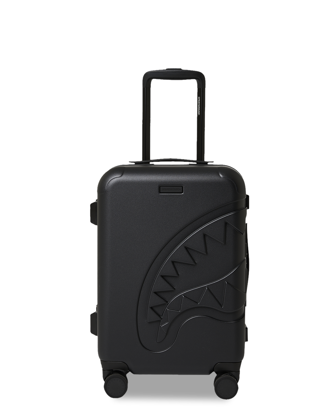 SPRAYGROUND® LUGGAGE CARGO PATCHES SHARKITECTURE CARRY-ON LUGGAGE BLACK WITH EXTRA STICKERS