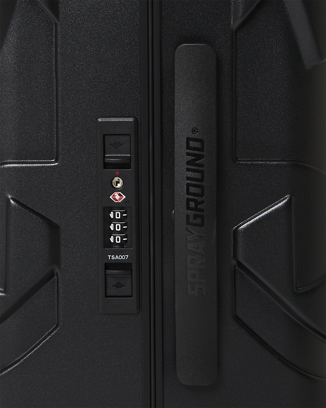 SPRAYGROUND® LUGGAGE CARGO PATCHES SHARKITECTURE CARRY-ON LUGGAGE BLACK WITH EXTRA STICKERS