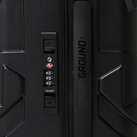 SPRAYGROUND® LUGGAGE CARGO PATCHES SHARKITECTURE CARRY-ON LUGGAGE BLACK WITH EXTRA STICKERS