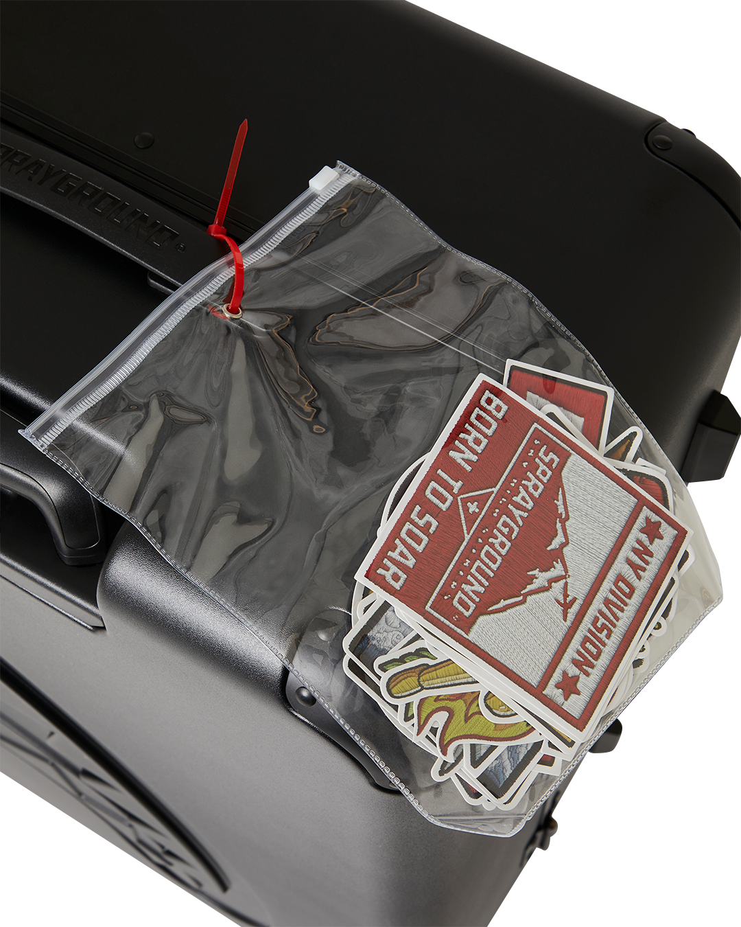 SPRAYGROUND® LUGGAGE CARGO PATCHES SHARKITECTURE FULL-SIZE LUGGAGE