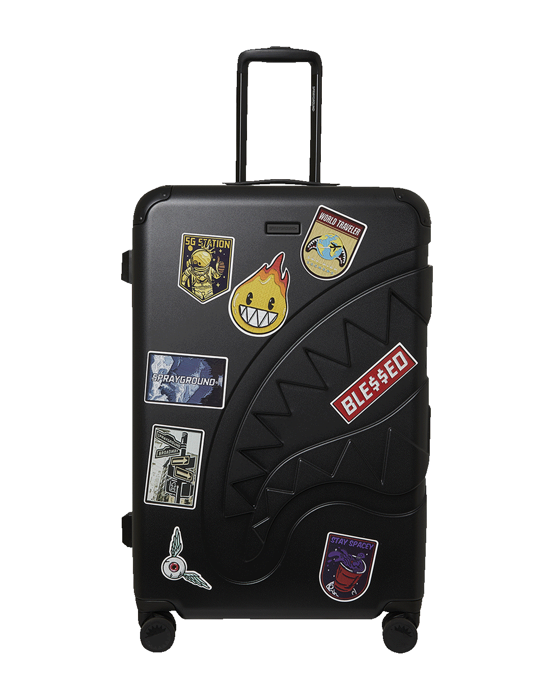 SPRAYGROUND® LUGGAGE CARGO PATCHES SHARKITECTURE FULL-SIZE LUGGAGE