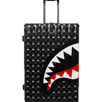 SPRAYGROUND® LUGGAGE GRAY PEEKING CHARACTER CHECK FULL-SIZE LUGGAGE