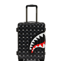 SPRAYGROUND® LUGGAGE GRAY PEEKING CHARACTER CHECK CARRY-ON LUGGAGE