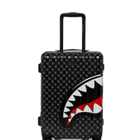 SPRAYGROUND® LUGGAGE SHARKS IN PARIS WTF BUBBLY BLACK CHECK CARRY-ON LUGGAGE