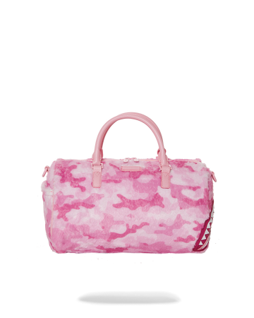 SPRAYGROUND® DUFFLE PINK CAMO FAUX MINI FUR DUFFLE