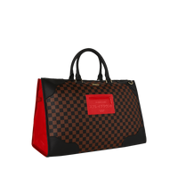 SPRAYGROUND® DUFFLE RED REDEMPTION PYRAMID DUFFLE