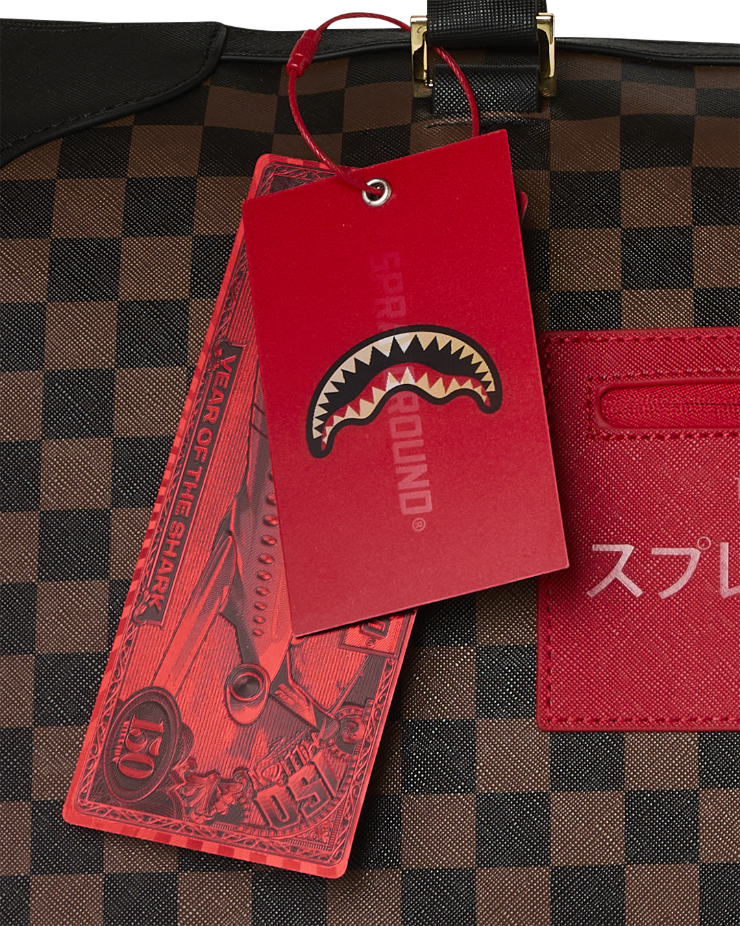 SPRAYGROUND® DUFFLE RED REDEMPTION PYRAMID DUFFLE