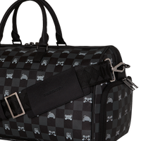 SPRAYGROUND® DUFFLE GRAY PEEKING CHARACTER CHECK DUFFLE