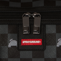 SPRAYGROUND® DUFFLE GRAY PEEKING CHARACTER CHECK DUFFLE
