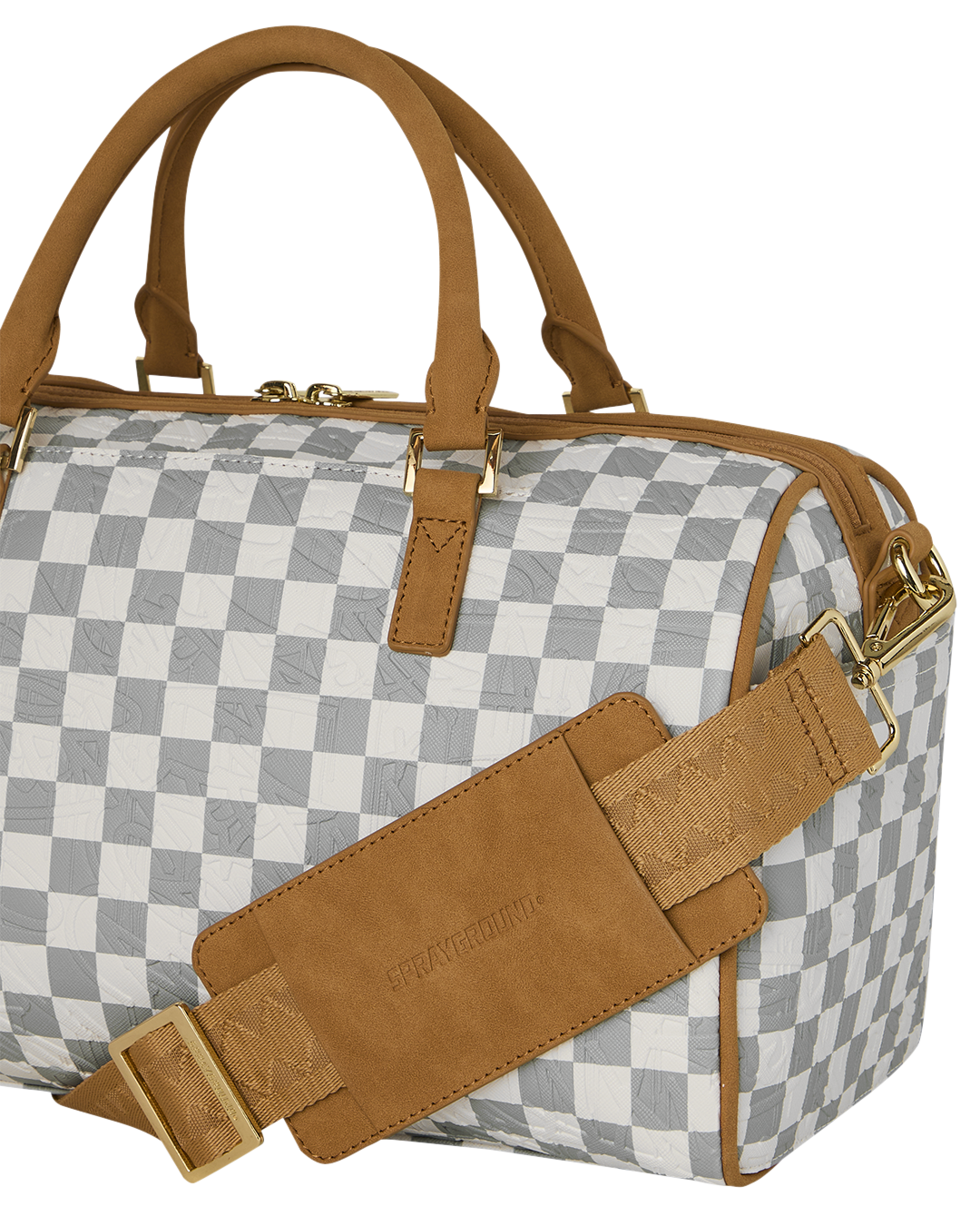 SPRAYGROUND® DUFFLE GRAFF EMBOSSED CREAM CHECK MINI DUFFLE