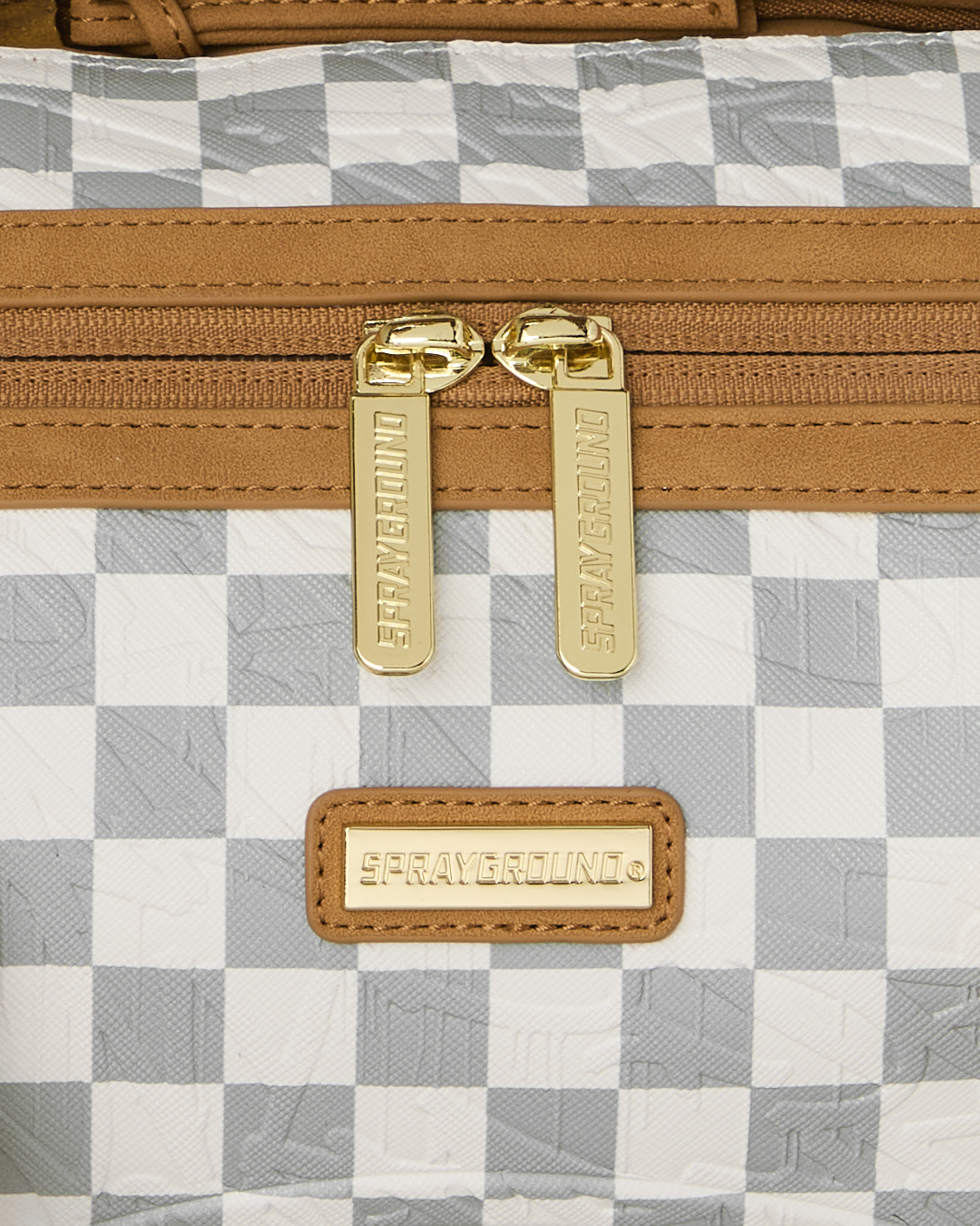 SPRAYGROUND® DUFFLE GRAFF EMBOSSED CREAM CHECK MINI DUFFLE