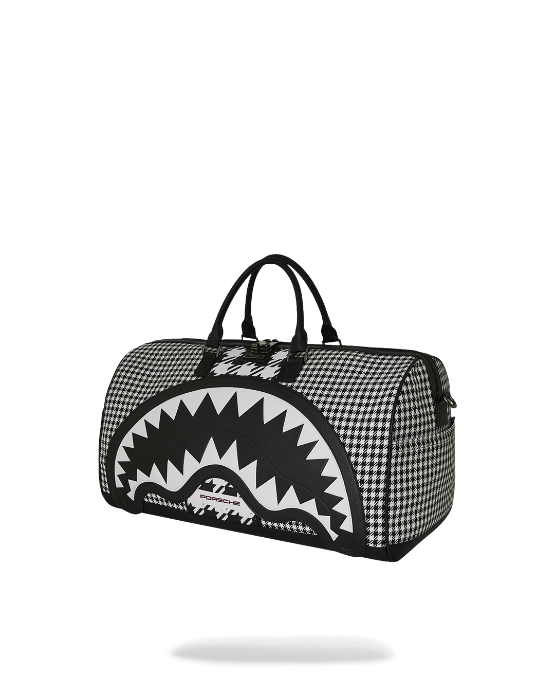 SPRAYGROUND® DUFFLE PORSCHE MIXED PEPITA SHARK COLLAB LARGE DUFFLE - LIMITED EDITION