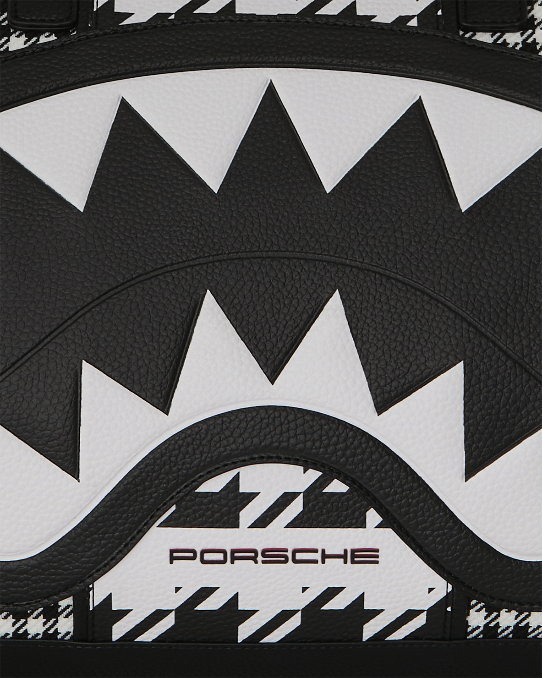 SPRAYGROUND® DUFFLE PORSCHE MIXED PEPITA SHARK COLLAB LARGE DUFFLE - LIMITED EDITION