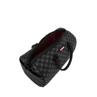 SPRAYGROUND® MINI DUFFLE SHARKS IN PARIS WTF BUBBLY BLACK CHECK MINI DUFFLE