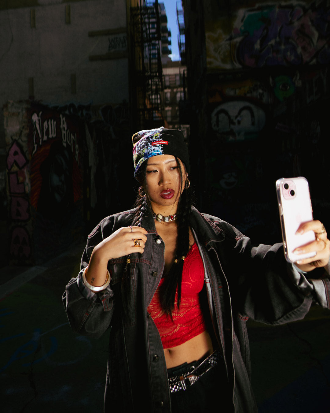 SPRAYGROUND® HAT SPLIT KNIT GRAFF BEANIE