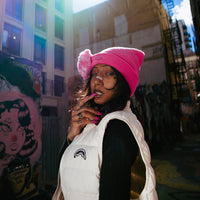 SPRAYGROUND® HAT PINK BEAR PUFF BEANIE