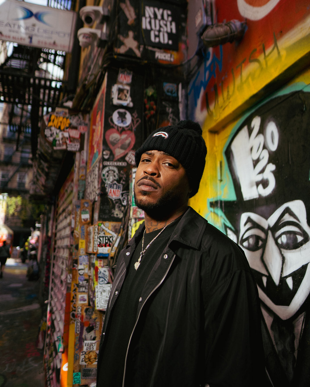 SPRAYGROUND® HAT BLACK KNIT PUFF BEANIE