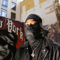 SPRAYGROUND® SKI MASK KNIT BLACK WARP CHECK SKI MASK