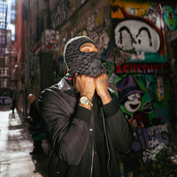 SPRAYGROUND® SKI MASK KNIT BLACK WARP CHECK SKI MASK