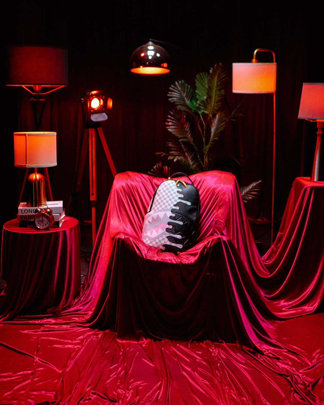 SPRAYGROUND® BACKPACK CREAM CHECK SIDE DRIP BACKPACK