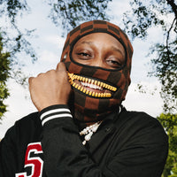 SPRAYGROUND® SKI MASK GOLD ZIPPER MOUTH SKI MASK
