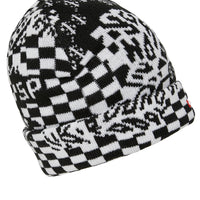 SPRAYGROUND® HAT BLACK AND WHITE WARP CHECK BEANIE