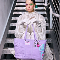 SPRAYGROUND® TOTE PURPLE CANVAS STITCH TOTE