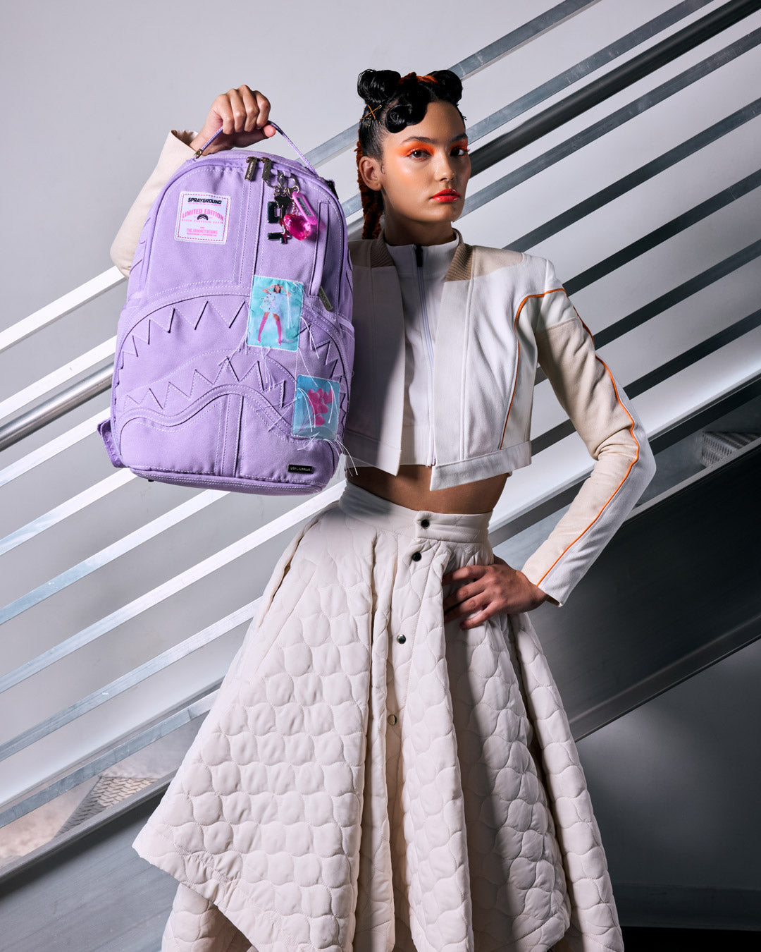 SPRAYGROUND® BACKPACK PURPLE CANVAS STITCH BACKPACK